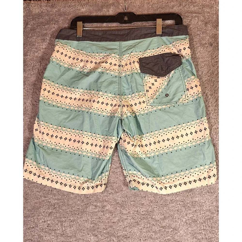 Katin USA Mens Board Shorts Size 33 Surf Beach Swim Trunks Floral Polka Dot